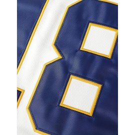 1pc Men'S Ice Hockey Jersey Sweatshirt - Embroidered #18 Hanson, Polyester Knit, V-Neck, Loose Fit, Slight Stretch, Sports & Casual Style for All Seasons, Breathable for Outdoor, Hiking, Running & Workout