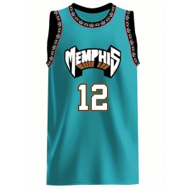 Men'S Green# 12 Basketball Shirt Casual, Fashionable, Breathable, High-Quality Embroidered Street Basketball Pullover