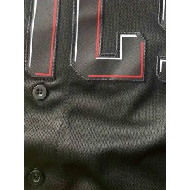Men'S Black 44 Baseball Shirt, Street Breathable, Fashionable And Casual, Loose Casual Letter Embroidered Button Sports Style