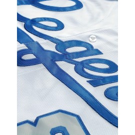 Men's white # 8-24 baseball shirt, loose embroidered sports, fashionable and casual, street breathable
