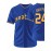 Men's Royal Blue #24 Baseball Shirt - Breathable Loose Fit V-Neck Button-Up with Embroidered Letter & Number Design, All-Season Casual Sportswear for Outdoor Training, Running, Hiking (Machine Washable), Durable Sportswear