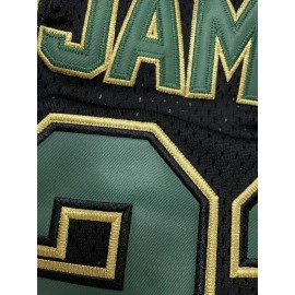 Men'S #23 Basketball Jersey Vintage Embroidered Crewneck Breathable Race Training Uniform Jersey Sleeveless Top Black Green S-XXXL