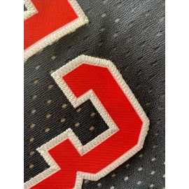 Men's #13 Atlanta Embroidered Basketball Shorts - Dark Blue, Breathable & Stylish with Pockets, Zipper Detail, Red & White Striped Trim, Ideal for Sports & Casual Wear, Athletic Leisure Wear|Relaxed Fit Shorts|Polyester Fabric, Basketball Gear