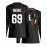 Men'S Black # 69 Ice Hockey Sweatshirt, Loose Embroidered Long Sleeves, Sporty, Fashionable And Casual, Breathable on The Street