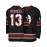 Men's #13 Black Ice Hockey Jersey - Breathable, Embroidered Long Sleeve V-Neck Sweatshirt for Sports & Casual Wear