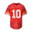 Men's Red #10 American Football Jersey - Loose Fit Breathable Embroidered V-Neck Top for Casual Streetwear, Sports & Outdoor Activities | All-Season Machine Washable Football Suit, Athletic Apparel, Sporty Design, Embroidered Detailing
