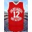 Men's #12 Red Basketball Jersey, V-Neck, Polyester, 