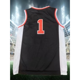 Men'S American Basketball Shirt # 1 Black Basketball Sweatshirt