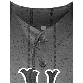 Men'S Retro Baseball Shirt Embroidered With Numbers 12 Loose V-neck Button Loop Sports Shirt Suitable For Summer Parties And Casual Wear Size S-3XL