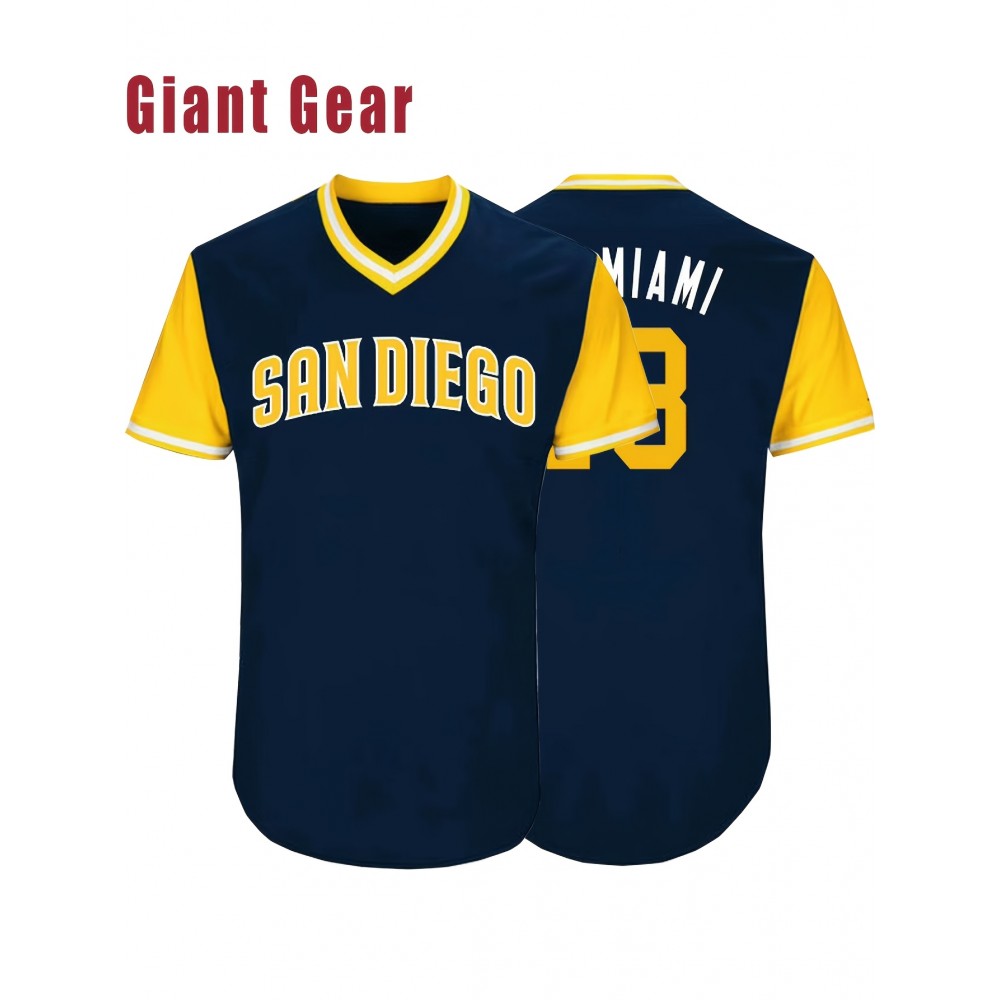 Men'S # 13 Deep Blue Embroidered Baseball Jersey With Breathable Polyester Fiber V-neck Suitable For Sports And Casual Wear In Spring, Summer, And Autumn Sizes S-3XL