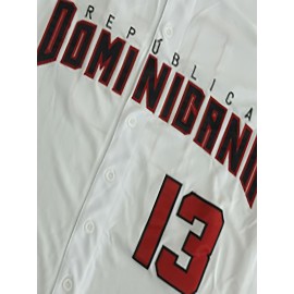 Men'S American Baseball Jersey, # 13 Embroidered Polyester Knit Baseball Jersey, Suitable For Daily Wear And Outdoor Activities