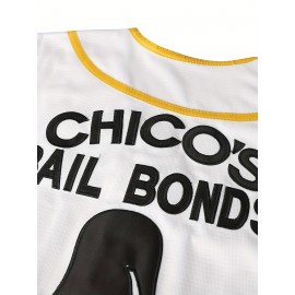 Men's #12 Bears Baseball Jersey - V-Neck Breathable Polyester Mesh, Loose Fit Sporty Design with Bears & Number 12, Machine Washable for Casual, Sports, Outdoor Activities (S-3XL), Sports Casual Wear | Sporty Vneck Jersey | Front Button Closure