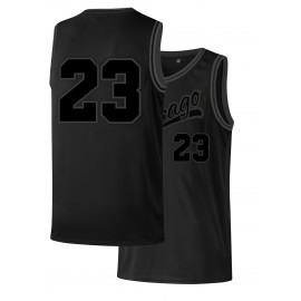 Men'S Black And Gray # 23 Basketball Shirt, Casual, Fashionable, Breathable, Sporty, High-Quality Embroidered Street Basketball Pullover