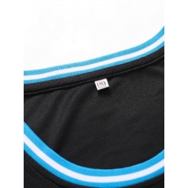 Men'S Black # 23 Patchwork Checkered Basketball Shirt, Casual, Fashionable, Breathable, High-Quality Embroidered Street Basketball Pullover for Sports