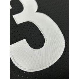 Men's Black #3 American Football Jersey - Breathable Loose Fit V-Neck with Embroidered Bold Number & Lettering, All-Season Casual & Sportswear for Outdoor Activities, Running, Gym - Machine Washable, Embroidered Detailing