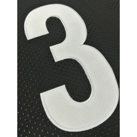 Men's Black #3 American Football Jersey - Breathable Loose Fit V-Neck with Embroidered Bold Number & Lettering, All-Season Casual & Sportswear for Outdoor Activities, Running, Gym - Machine Washable, Embroidered Detailing