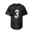 Men's Black #3 American Football Jersey - Breathable Loose Fit V-Neck with Embroidered Bold Number & Lettering, All-Season Casual & Sportswear for Outdoor Activities, Running, Gym - Machine Washable, Embroidered Detailing