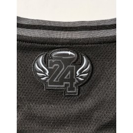 #24 Black Embroidered Men's Basketball Shirt - Breathable High Quality Casual Fashion Sports Pullover