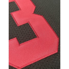 Men'S Black # 13 American Football Jacket with Loose Embroidered Sports, Fashionable, Casual, Street Breathable Rugby Top