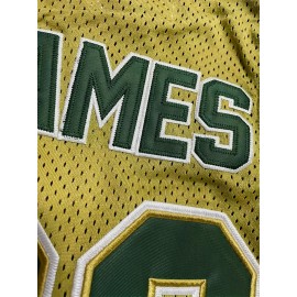 Men's #23 Basketball Jersey Vintage Embroidered Crewneck Breathable Race Training Uniform Jersey Sleeveless Top Green S-XXXL