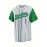 Men's #1 G-Youngsters Embroidered Baseball Jersey - Green & Black Striped, Breathable Polyester, V-Neck, Button-Up, Casual & Sporty Style for Parties, Streetwear, Training & Casual Attire