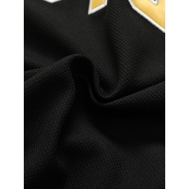 Men'S Black #18 Ice Hockey Jersey With Loose Embroidery And Long Sleeves, Sporty, Fashionable, Casual, Breathable On The Street