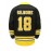 Men'S Black #18 Ice Hockey Jersey With Loose Embroidery And Long Sleeves, Sporty, Fashionable, Casual, Breathable On The Street