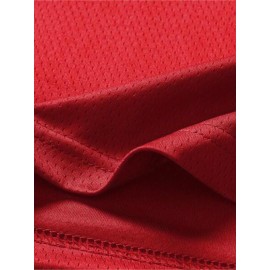 Men's Red #23 Basketball Jersey - Embroidered Design, Breathable Loose Fit Streetwear for Sports & Casual Wear, All-Season Comfort, Machine Washable, Outdoor Activity Apparel | Embroidered Detailing