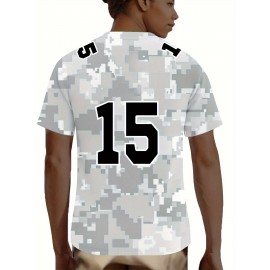 Women's Arctic Camo Kansas City #15 Polyester Football Jersey, Women V-Neck Game Day Sports Shirt With Slight Stretch, Breathable Casual Knit Fabric, Loose Fit Adult, Fans Gift Women, For Casual, Party, And Training Wear