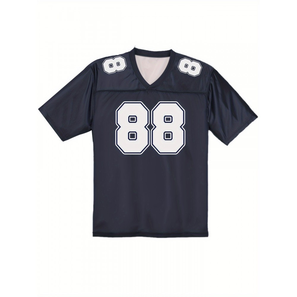 Women's Dallas #88 Polyester Football Jersey T Shirts, V-Neck Sports Shirt With Slight Stretch, Breathable Casual Knit Fabric For All Seasons, Loose Fit Adult & Teen, Fans Gift Women Youth