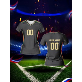 Customizable Women'S V-Neck Soccer Jersey - Personalized Team Training & Fitness Shirt with Quick-Dry, Breathable Fabric, Ideal for Spring/Summer/Fall Sports Activities, Allseason Sports Apparel|Vneck Jersey|Breathable Material