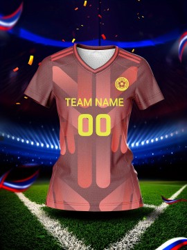 Customized Women's V-Neck Football Jersey - Personalized Name & Number, Breathable Quick-Dry Fabric, Team Training & Casual Wear, All-Over Print Design, Regular Fit for Spring/Summer/Fall, Custom Football Jersey, Quickdrying Fabric