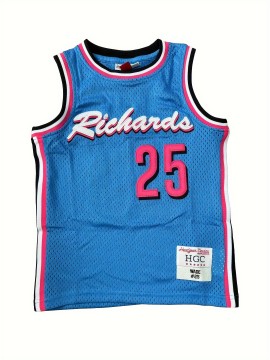 Kids Sport Jerseys Youth for Boys Girls#25 High School Basketball Jersey, 3-14Years blue