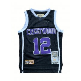 Kids Sport Jerseys Youth for Boys Girls #12 Crestwood High School Knights Basketball Jersey Black Stitched