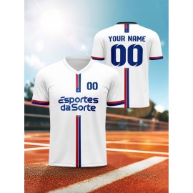 Customizable V-Neck Youngsters's Soccer Shirt - Comfortable Fit for Sports and Casual Outdoor Running, Polyester