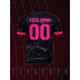 [Customizable Soccer Jersey] Customizable Comfortable Fit V-Neck Youth Soccer Jersey - Personalized Name & Number | Medium Stretch Fabric, All-Season Appeal, Sports Jersey