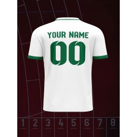 V-Neck Children'S Football Shirt Tops with Custom Name And Number Comfortable Fit Sports Leisure Outdoor Running