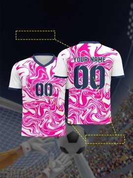 1pc Customizable Soccer Jersey for Kids - V-Neck, All-Over Print, Knit Fabric, Polyester, Medium Stretch, Personalized Name & Number, for Boys & Girls, Sports & Casual Wear, Spring/Summer/Fall