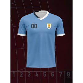 V-neck Kids Soccer Jersey Custom Name and Number Comfort Fit Casual Outdoor Running