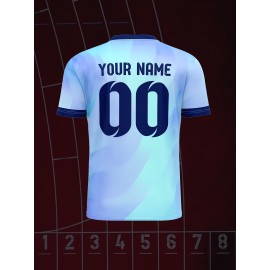 Custom Youngsters' Soccer Jersey - V-Neck, Personalized Name & Number, Comfort Fit for Sports & Casual Wear, Breathable Polyester, Machine Washable
