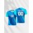 1pc Customizable Soccer Jersey for Kids - V-Neck, All-Season Knit Polyester Football Shirt with Personalized Name & Number, Preppy Street Style, Medium Stretch, for Sports & Casual Wear