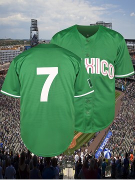 Men's #7 Green Baseball Jersey - Breathable, Embroidered Polyester, Loose Fit with V-Neck and Button Closure - Ideal for Team Sports, Casual Outings & Training - Sizes S to XXXL, Best for Christmas