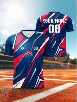 Customizable V-Neck Youngsters's Soccer Shirt - Comfortable Fit, Sports & Casual Outdoor Running Top with Personalized Name and Number, Top