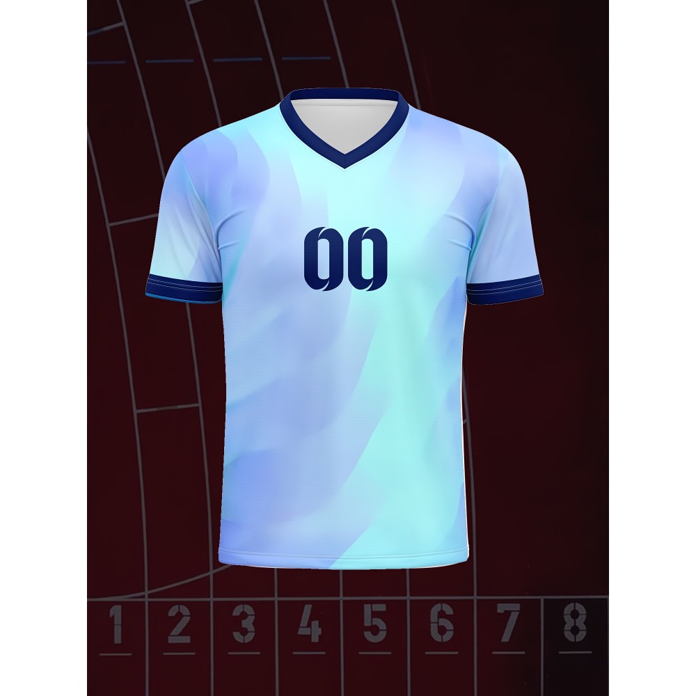 Custom Youngsters' Soccer Jersey - V-Neck, Personalized Name & Number, Comfort Fit for Sports & Casual Wear, Breathable Polyester, Machine Washable